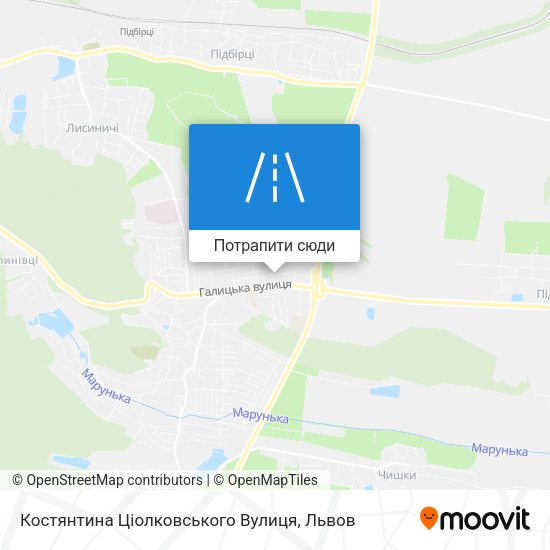 Карта Костянтина Ціолковського Вулиця