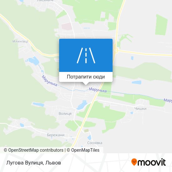 Карта Лугова Вулиця