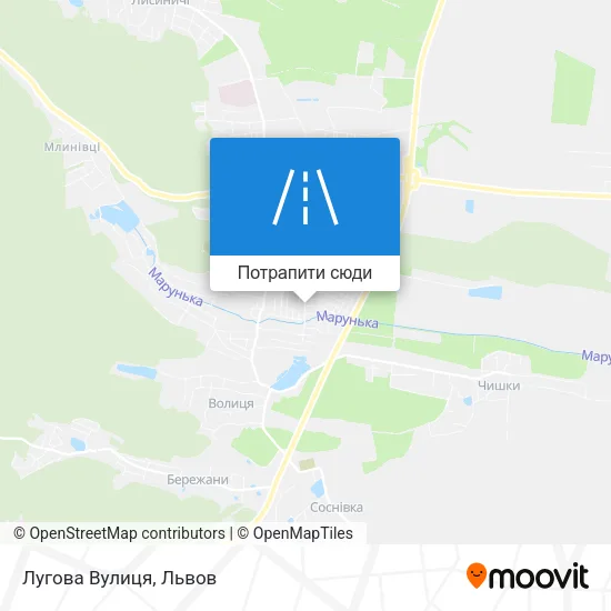 Карта Лугова Вулиця