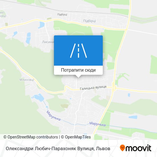 Карта Олександри Любич-Парахоняк Вулиця