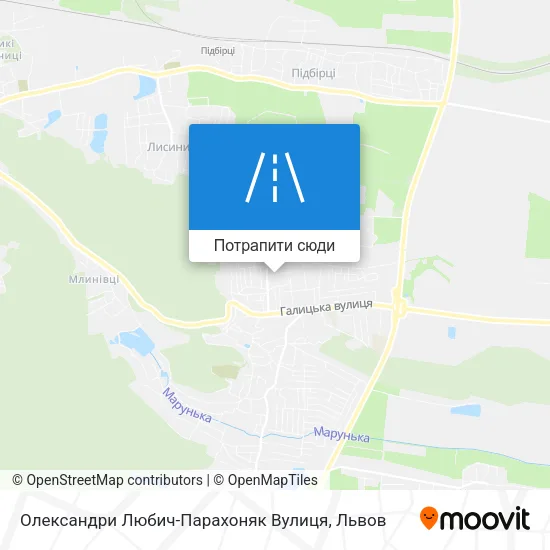 Карта Олександри Любич-Парахоняк Вулиця