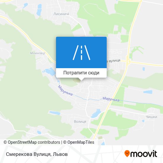Карта Смерекова Вулиця
