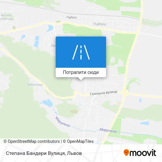 Карта Степана Бандери Вулиця