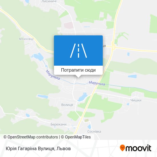 Карта Юрія Гагаріна Вулиця