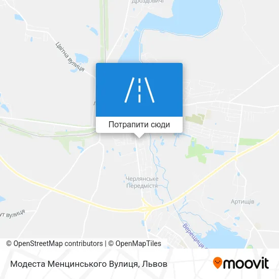 Карта Модеста Менцинського Вулиця