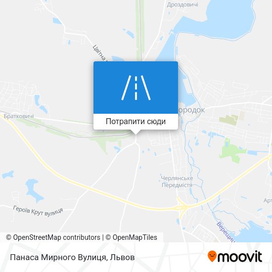 Карта Панаса Мирного Вулиця