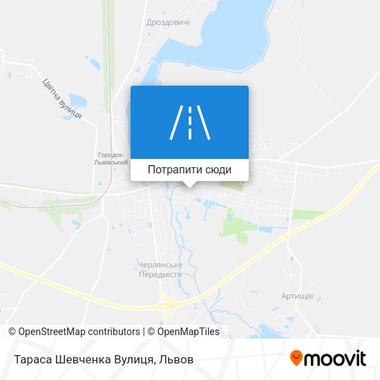 Карта Тараса Шевченка Вулиця