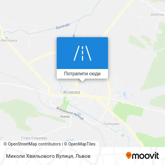 Карта Миколи Хвильового Вулиця