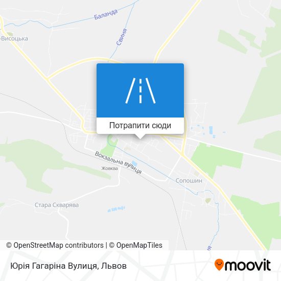 Карта Юрія Гагаріна Вулиця