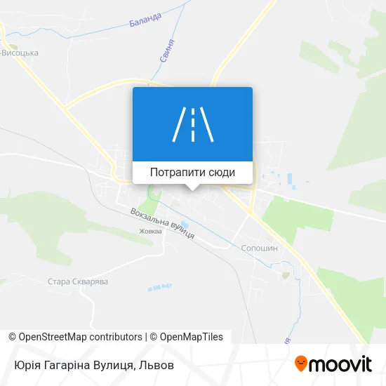 Карта Юрія Гагаріна Вулиця