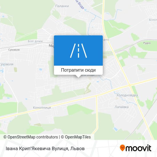 Карта Івана Крип’Якевича Вулиця