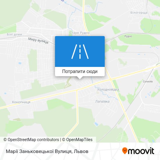Карта Марії Заньковецької Вулиця
