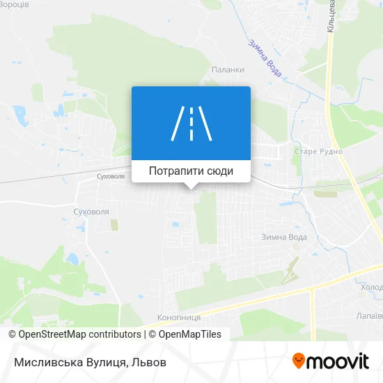 Карта Мисливська Вулиця
