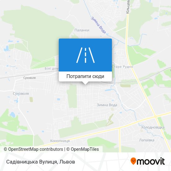 Карта Садівницька Вулиця