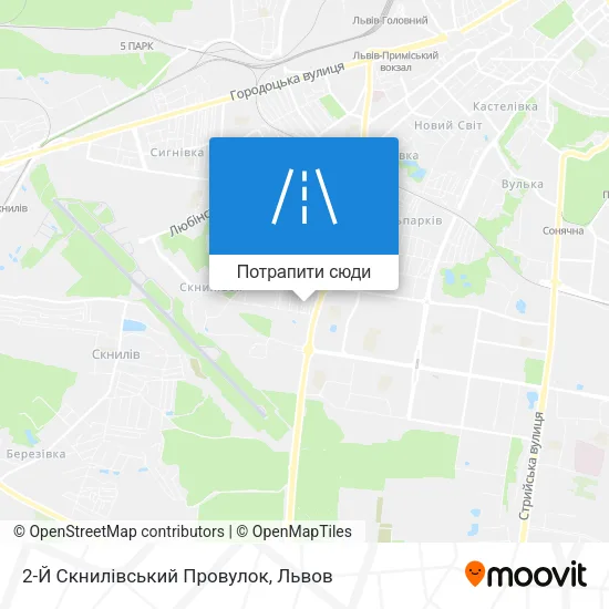 Карта 2-Й Скнилівський Провулок