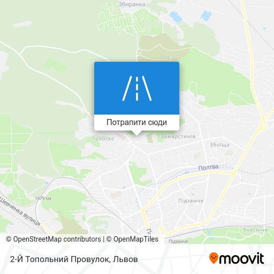 Карта 2-Й Топольний Провулок
