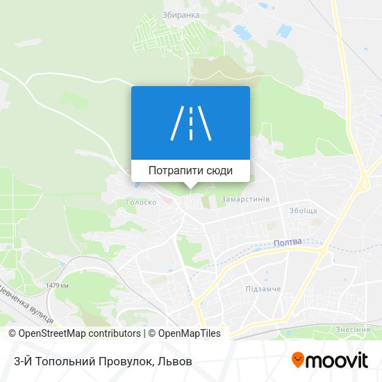 Карта 3-Й Топольний Провулок