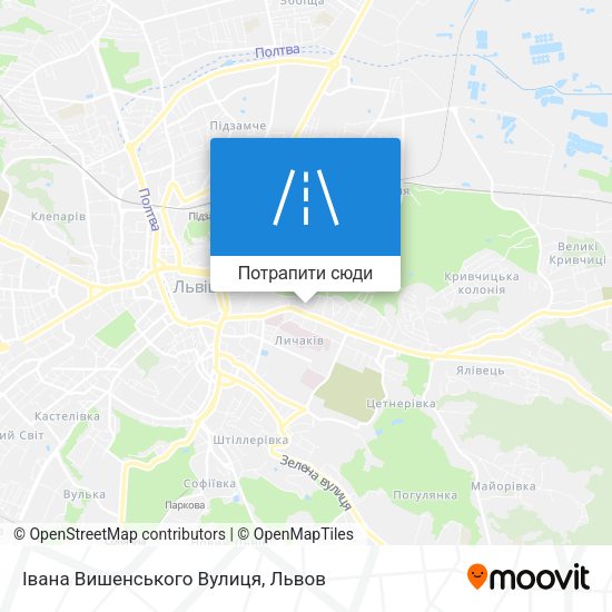 Карта Івана Вишенського Вулиця