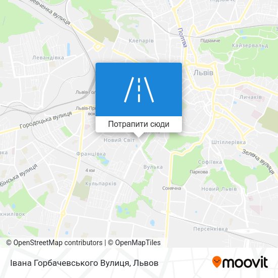 Карта Івана Горбачевського Вулиця