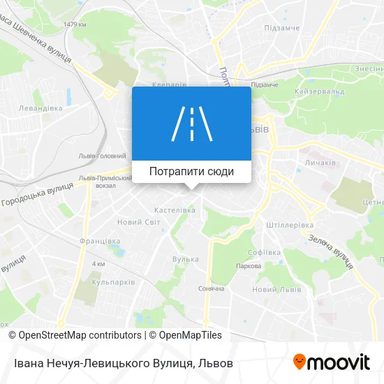 Карта Івана Нечуя-Левицького Вулиця