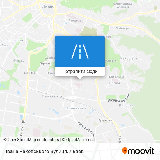 Карта Івана Раковського Вулиця