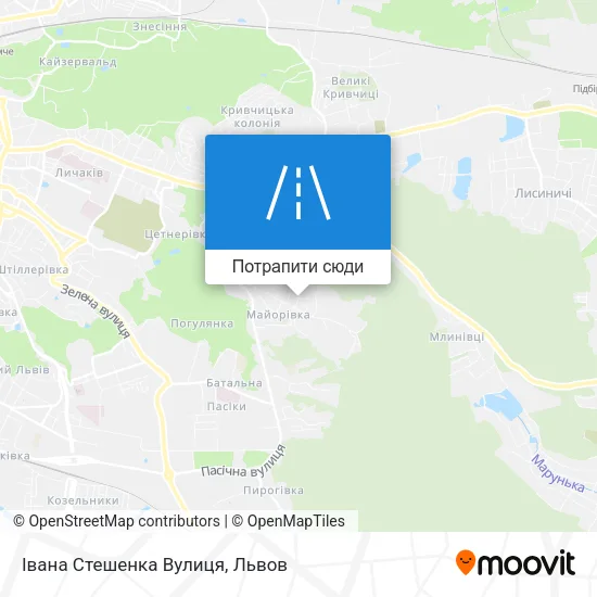 Карта Івана Стешенка Вулиця