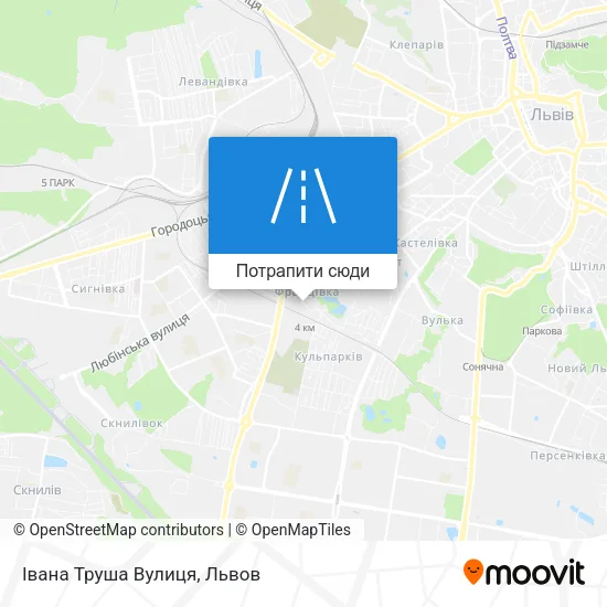 Карта Івана Труша Вулиця