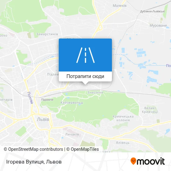 Карта Ігорева Вулиця