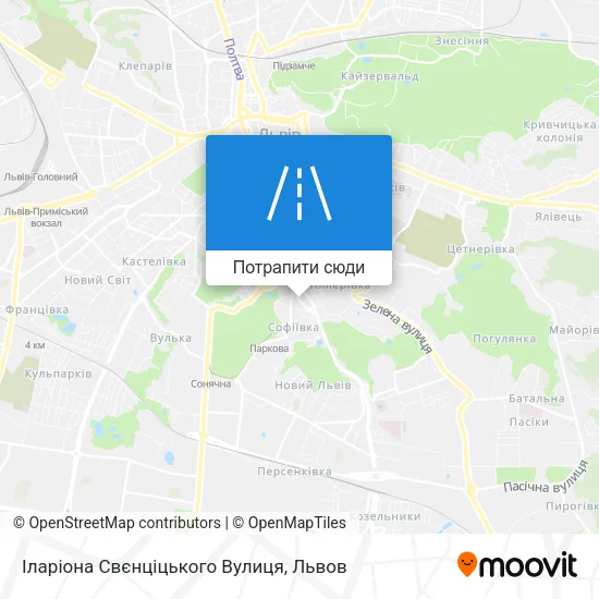 Карта Іларіона Свєнціцького Вулиця