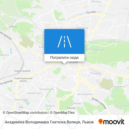 Карта Академіка Володимира Гнатюка Вулиця