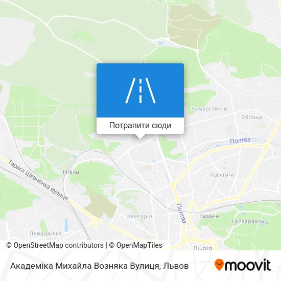 Карта Академіка Михайла Возняка Вулиця