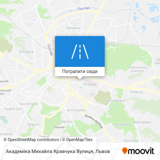 Карта Академіка Михайла Кравчука Вулиця