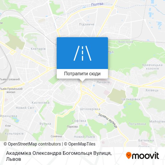 Карта Академіка Олександра Богомольця Вулиця