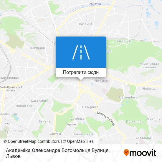 Карта Академіка Олександра Богомольця Вулиця