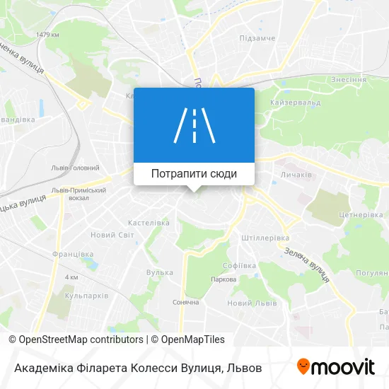 Карта Академіка Філарета Колесси Вулиця