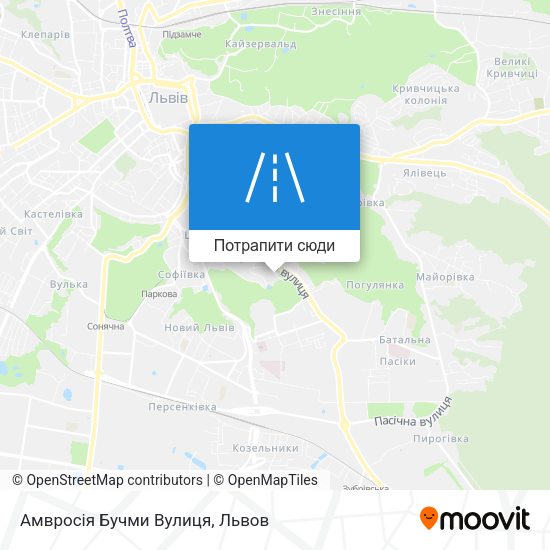 Карта Амвросія Бучми Вулиця