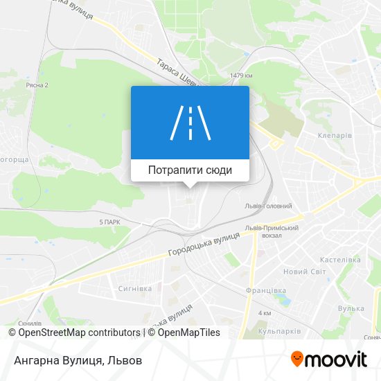 Карта Ангарна Вулиця