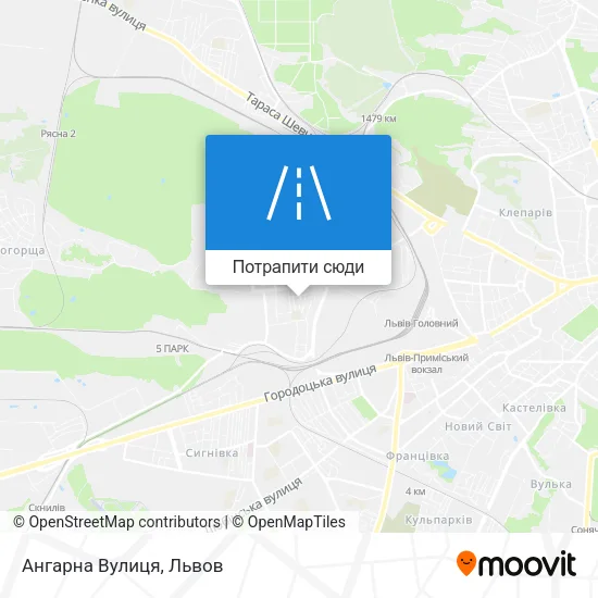 Карта Ангарна Вулиця