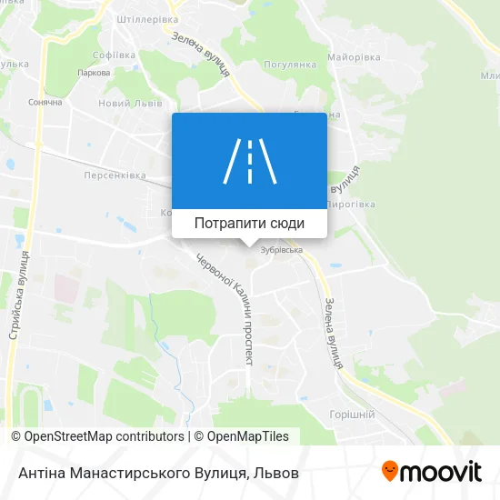 Карта Антіна Манастирського Вулиця