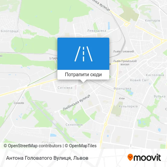 Карта Антона Головатого Вулиця
