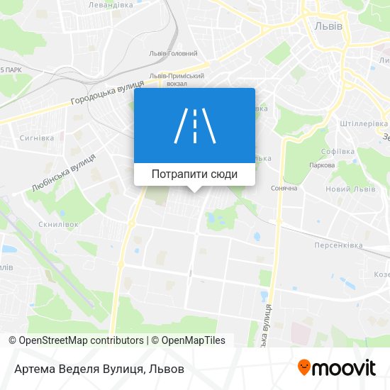 Карта Артема Веделя Вулиця