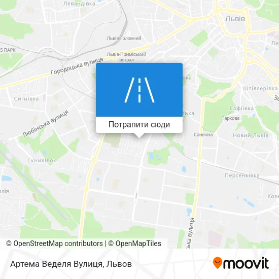 Карта Артема Веделя Вулиця
