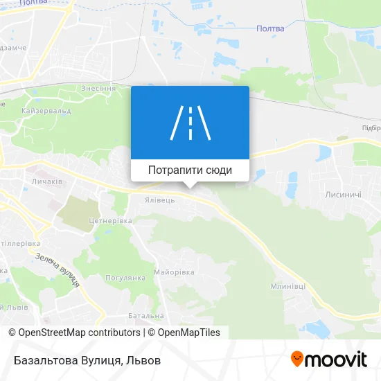 Карта Базальтова Вулиця