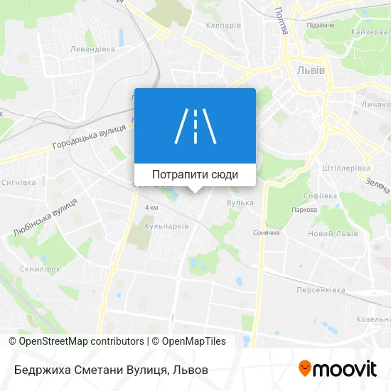 Карта Бедржиха Сметани Вулиця