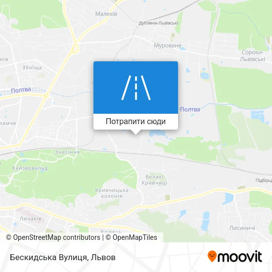 Карта Бескидська Вулиця