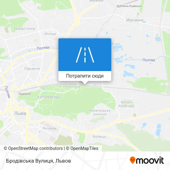 Карта Бродівська Вулиця