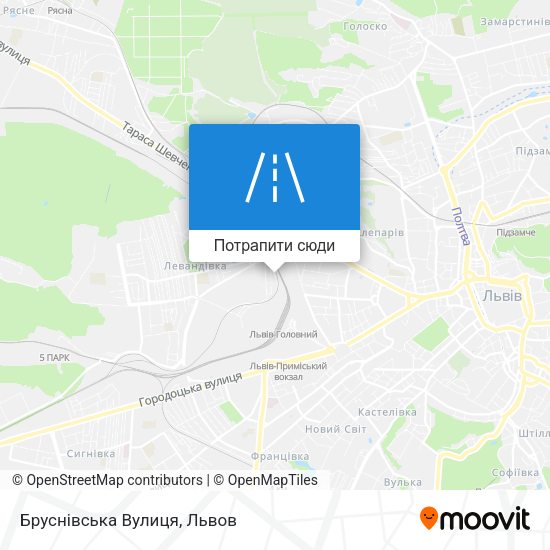 Карта Бруснівська Вулиця