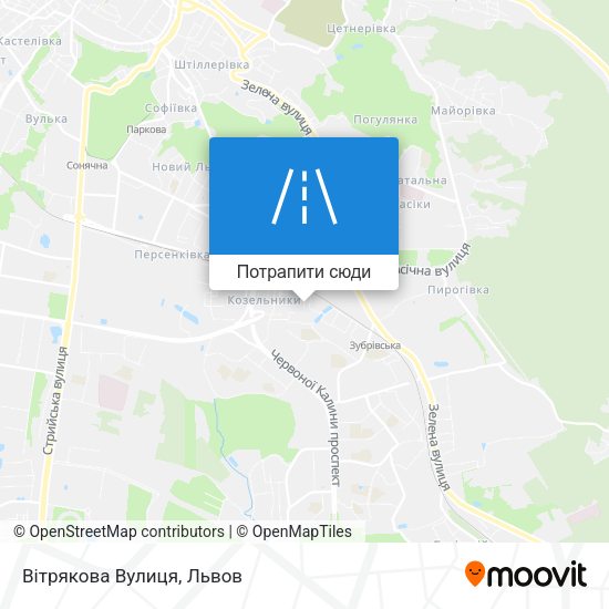 Карта Вітрякова Вулиця