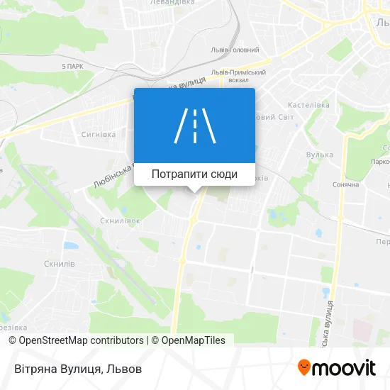 Карта Вітряна Вулиця