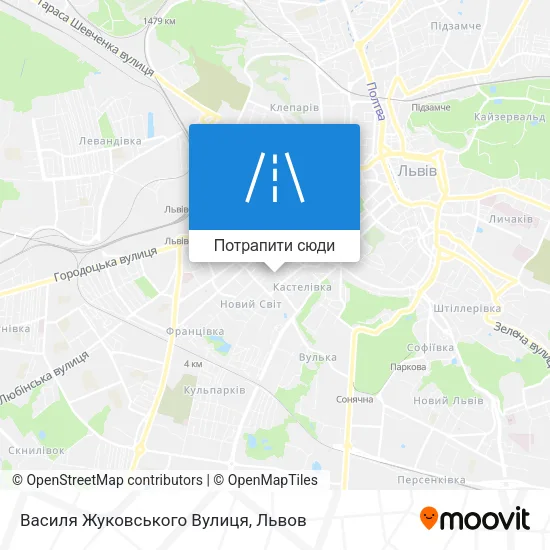 Карта Василя Жуковського Вулиця